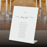 Gray White Chic Script Table Number Seating Chart Pedestal Sign<br><div class="desc">These elegant gray and white signature script table number seating chart signs are perfect for all celebrations. Designed by Thisisnotme©</div>