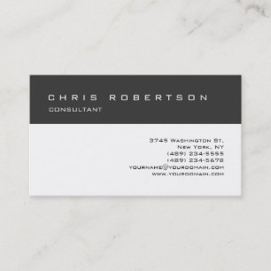 Gray White Classic Trendy Charming Business Card