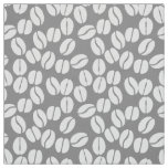 Gray white coffee beans pattern fabric