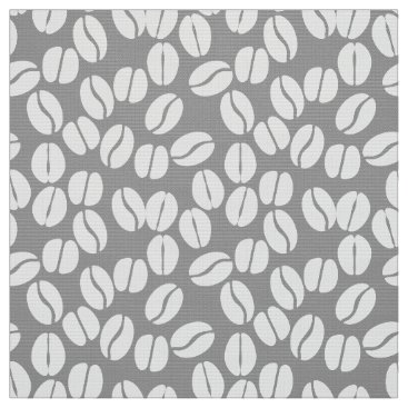 Gray white coffee beans pattern fabric