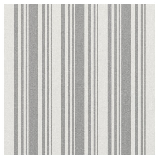 Gray & White Colored Pattern of Stripes Fabric (Close Up)
