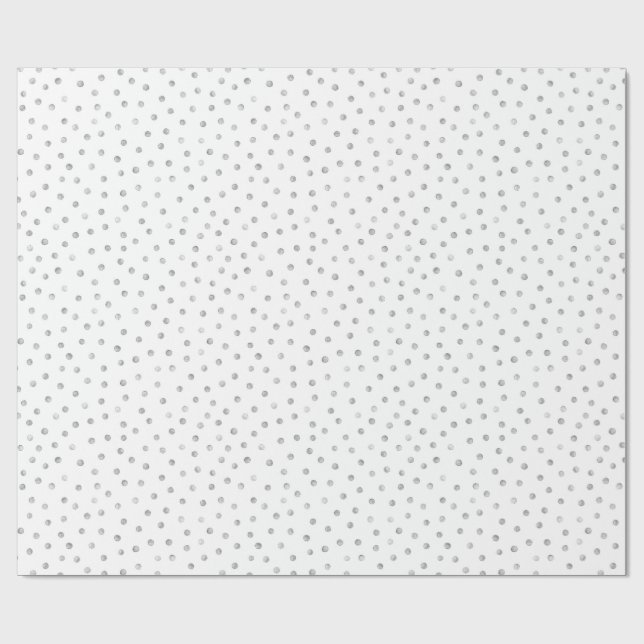 Gray White Confetti Dots Pattern Wrapping Paper (Flat)