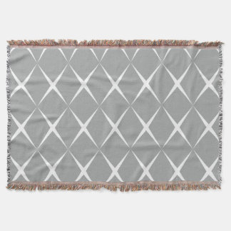 Gray White Diamond Throw Blanket
