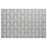 Gray white elegant damask pattern fabric