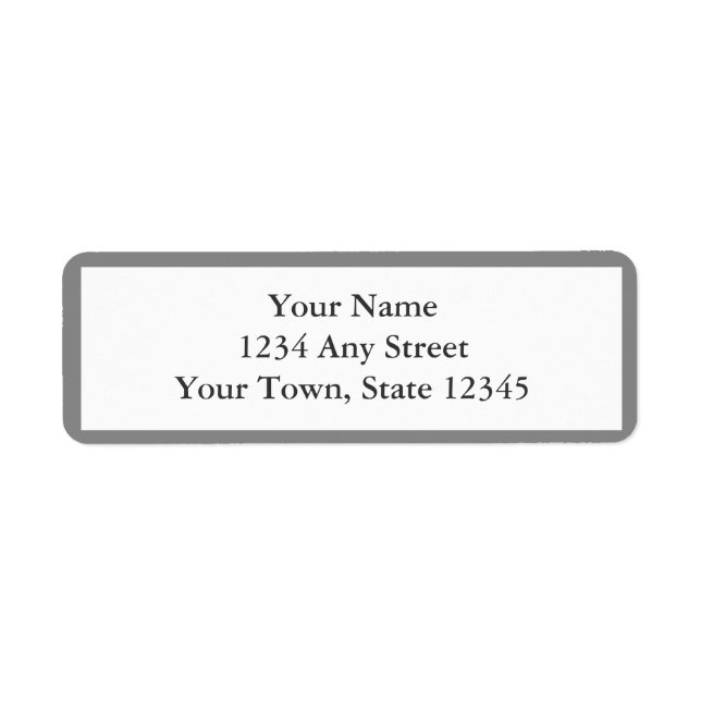 Gray & White Envelope Return Address Labels (Front)