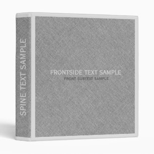 Gray & White Faux Linen Texture Look Binder