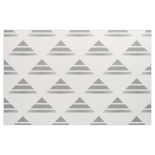 Gray White Geo Triangle Pattern Fabric