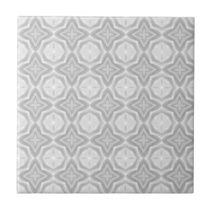 Gray white geometric design ceramic tile