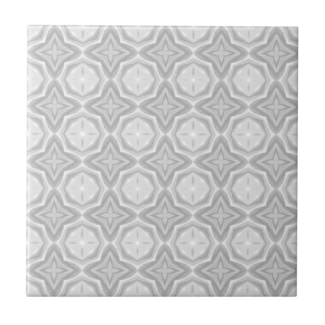 Gray white geometric design ceramic tile (Front)