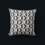 Gray & White Geometric Diamond Pattern Throw Pillow<br><div class="desc">Modern stylish throw pillow featuring a geometric gray and white diamond lattice pattern with slate gray and black accents. This maximalist inspired design features a layered composition, giving depth with the grey and black shadows. A modern decorative pillow for your living room or bedroom, or a thoughtful trendy home gift...</div>