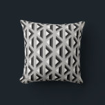 Gray & White Geometric Diamond Pattern Throw Pillow<br><div class="desc">Modern stylish throw pillow featuring a geometric gray and white diamond lattice pattern with slate gray and black accents. This maximalist inspired design features a layered composition, giving depth with the grey and black shadows. A modern decorative pillow for your living room or bedroom, or a thoughtful trendy home gift...</div>