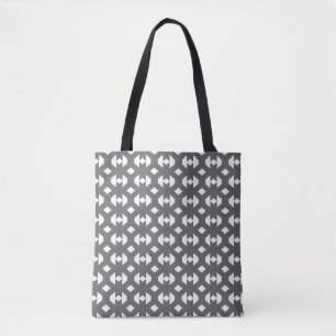 Gray & White Geometric Pattern Tote Bag