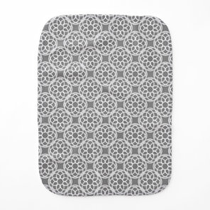 Gray White Geometric Seamless Pattern Baby Burp Cloth
