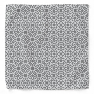 Gray White Geometric Seamless Pattern Bandana