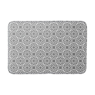 Gray White Geometric Seamless Pattern Bath Mat