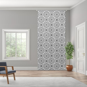 Gray White Geometric Seamless Pattern Blackout Curtains