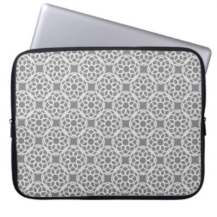 Gray White Geometric Seamless Pattern Laptop Sleeve