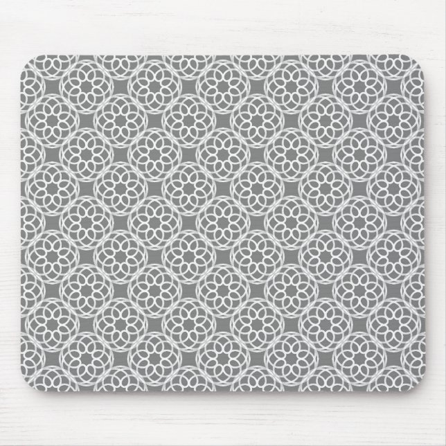 Gray White Geometric Seamless Pattern Mouse Pad (Front)