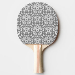 Gray White Geometric Seamless Pattern Ping Pong Paddle