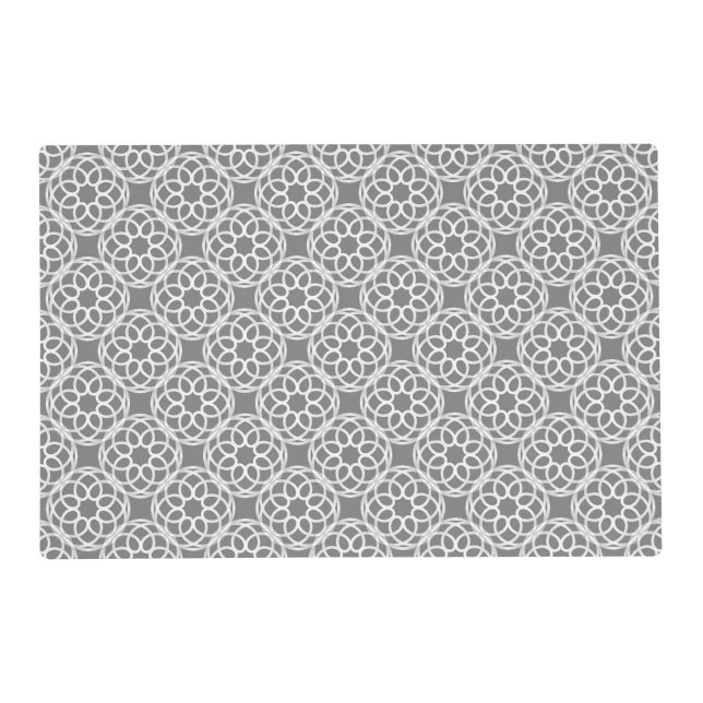 Gray White Geometric Seamless Pattern Placemat (Front)