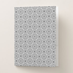 Gray White Geometric Seamless Pattern Pocket Folder