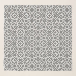 Gray White Geometric Seamless Pattern Scarf
