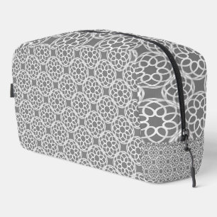 Gray White Geometric Seamless Pattern Toiletry Bag