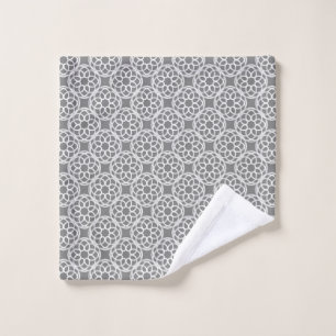 Gray White Geometric Seamless Pattern Wash Cloth