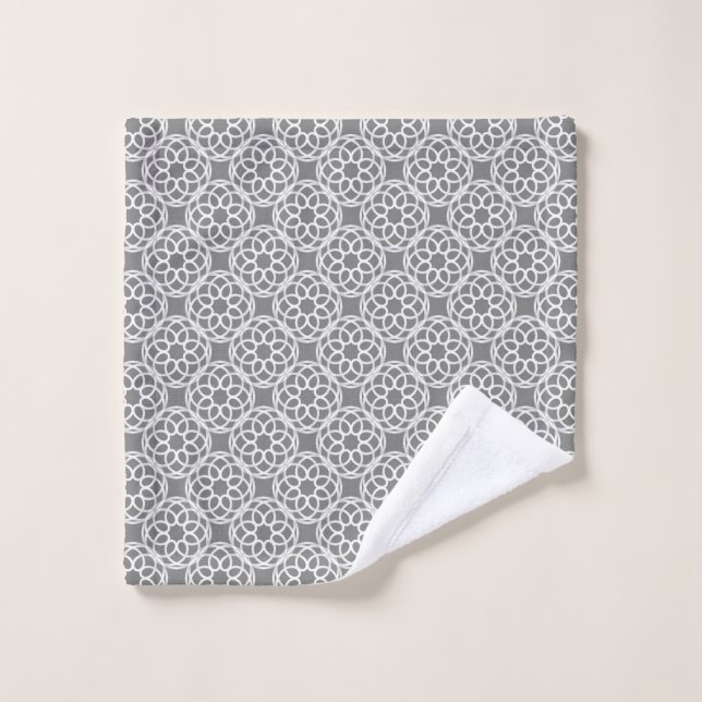 Gray White Geometric Seamless Pattern Wash Cloth (Wash Cloth)