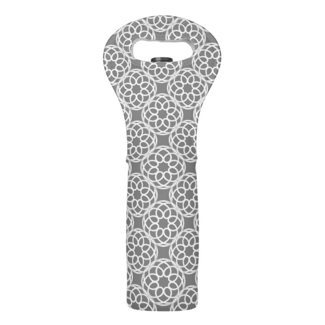 Gray White Geometric Seamless Pattern Wine Bag (Front)