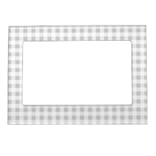 Gray White Gingham Pattern Magnetic Photo Frame