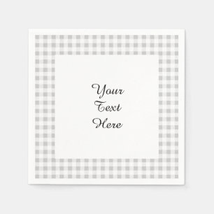 Gray White Gingham Pattern Paper Napkins