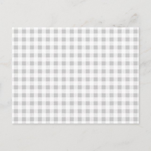 Gray White Gingham Pattern Postcard (Front)