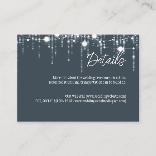 Gray  White Hanging Lights Enclosure Card