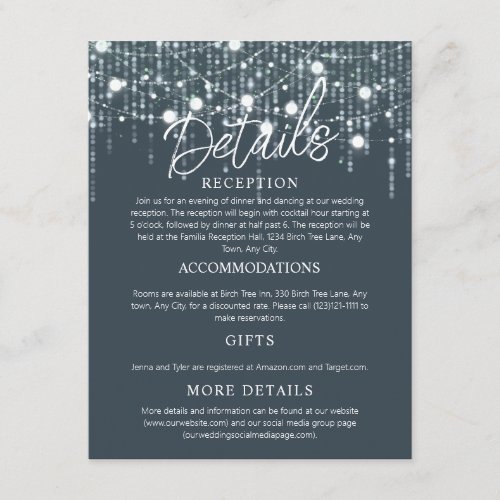 Gray  White Hanging Lights Enclosure Card