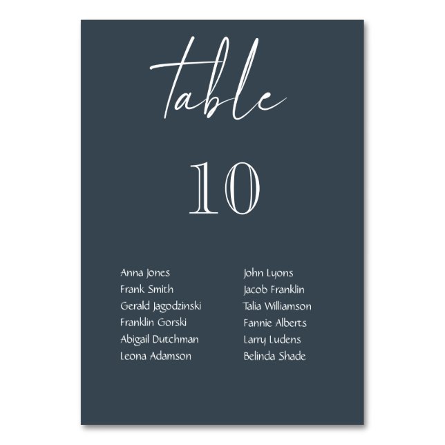 Gray & White Hanging Lights Personalized Wedding Table Number (Front)