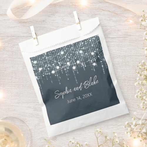 Gray  White Hanging Lights Wedding Favor Bags