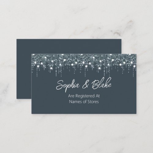 Gray  White Hanging Lights Wedding Registry Enclosure Card