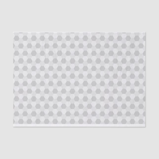Gray & White Hexagon Pattern Tissue Paper (Front)