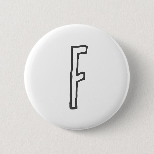 Gray & White Initial Letter Monogrammed Plain Button (Front)