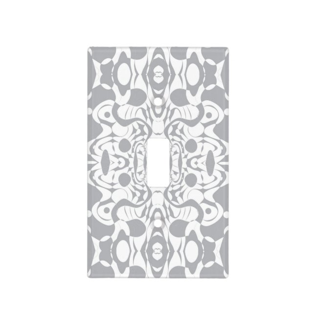 Gray, white light switch cove - Gray Etched Marble Cover (Front)