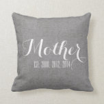 Gray White Linen Personalized Mother's Day Gift Throw Pillow Gray White Linen Personalized Mother's Day Gift Throw Pillow