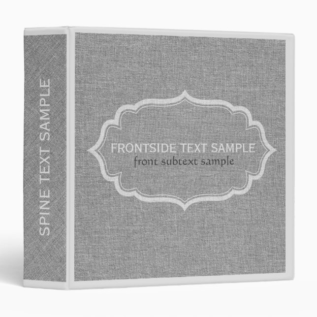 Gray & White Linen Texture Print Binder (Front/Spine)