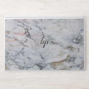 Gray white marble HP laptop skin
