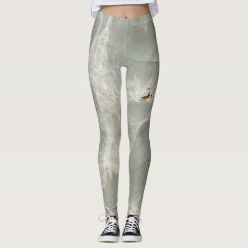 gray white marble leggings
