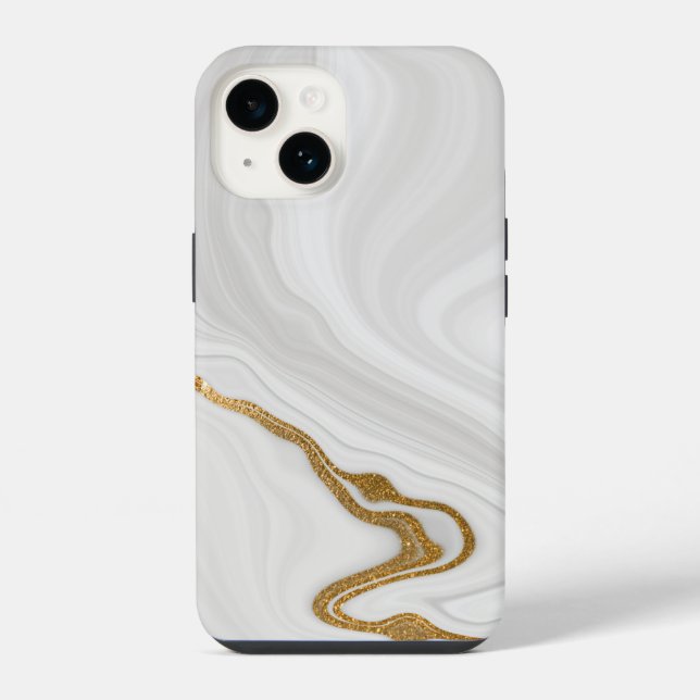 Gray White Marble Pattern iPhone / Android Case (Back)