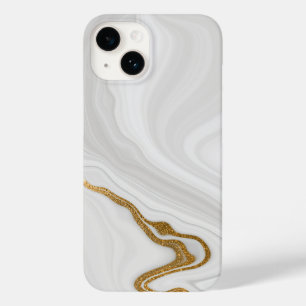 Gray White Marble Pattern iPhone / Android Case-Mate iPhone 14 Case