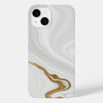 Gray White Marble Pattern Iphone / Android Case-mate Iphone 14 Case by Sozo4all at Zazzle