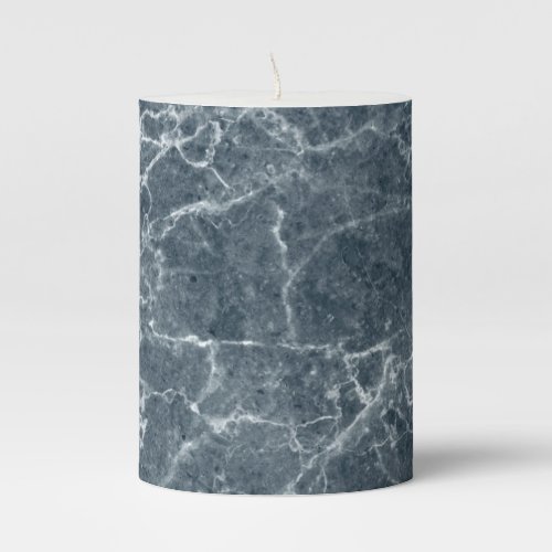 Gray  White Marble Pillar Candle