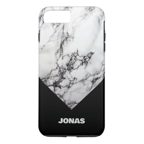 Gray White Marble Stone And Black Triangle iPhone 8 Plus7 Plus Case